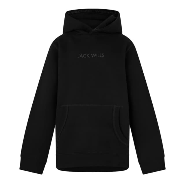 Jack Wills Jaquard Hoodie Juniors - Black 7 - 8 Years