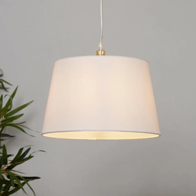 Lighting Collection Colour Loom Modern Fabric Drum Pendant Shade