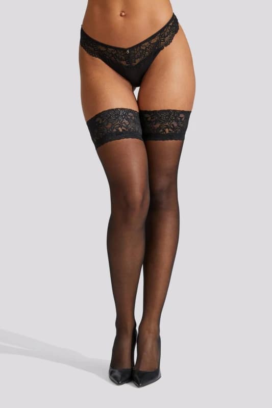 Ann Summers Womens Lace Top Seamed Hold Ups Size: Medium Multicolor Female M