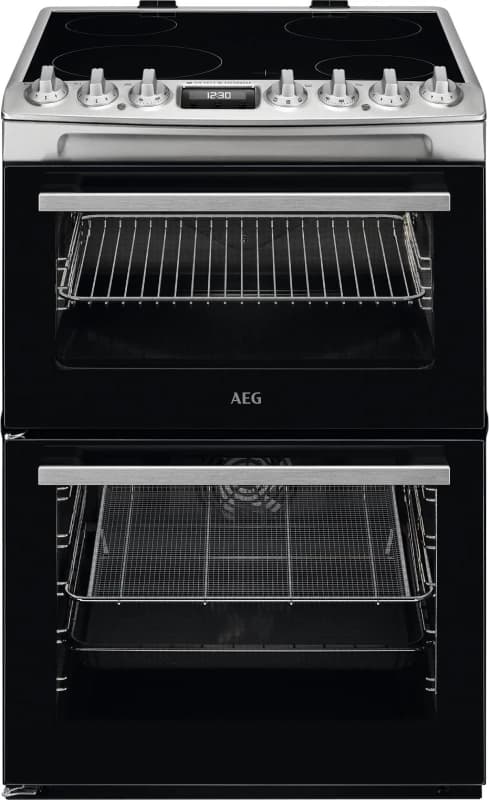 AEG 6000 SteamBake CCX6740ACM 60cm Electric Cooker with Ceramic Hob - Stainless Steel - A Rated