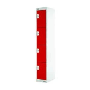 Four Compartment Express Standard Locker D450mm Red Door MC00162