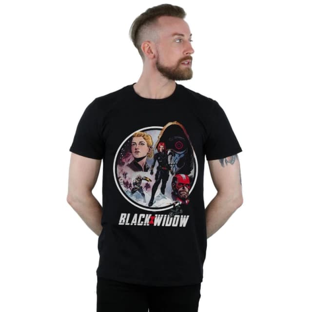 Marvel Marvel Men Black Widow Movie Vintage Circle T-Shirt Size: Small Black S Male 5059400783315