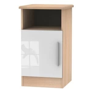 Robert Dyas Kirkhill Ready Assembled 1-Door Bedside Table -White Pine