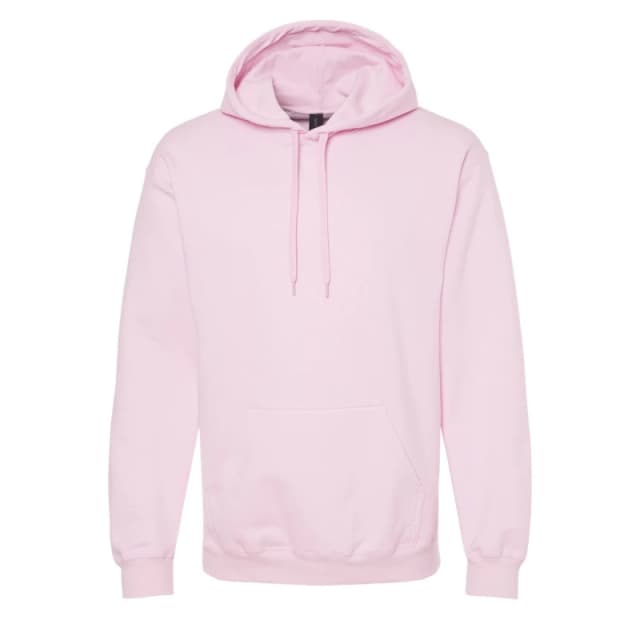 Gildan Mens Softstyle Fleece Midweight Hoodie in Light Pink Size: Small Light Pink Male S