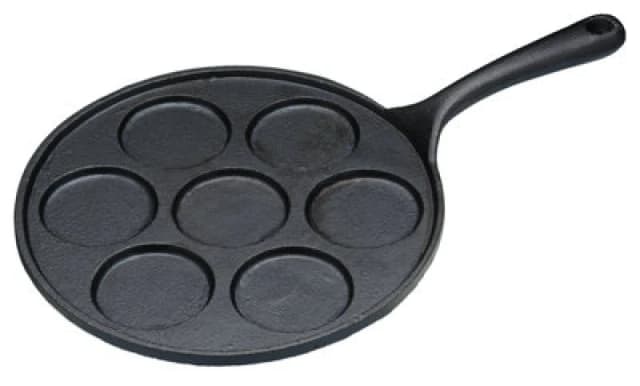 Kitchencraft Cast Iron 7 Hole Blinis Pancakes Pan Black