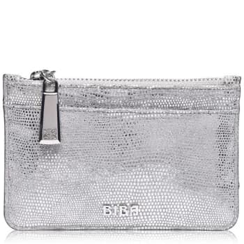 Biba BIBA Leather Zip Top Coin Purse - Silver