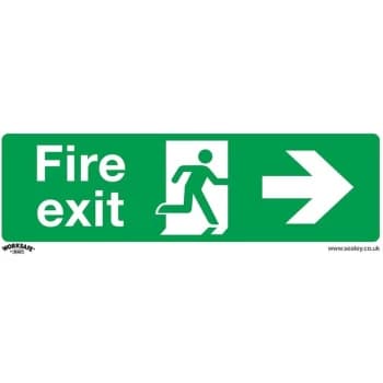 SS24P1 Safe Conditions Safety Sign - Fire Exit (Right) - Rigid Plastic - Sealey