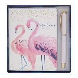 Fabulous Flamingo A6 64 Page Notepad & Pen Gift Set
