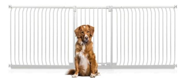 Bettacare Extra Tall Elite Dog Gate, 271Cm - 280Cm, Matt White, Extra Tall 96.8Cm In Height, Pressure Fit Pet Gate