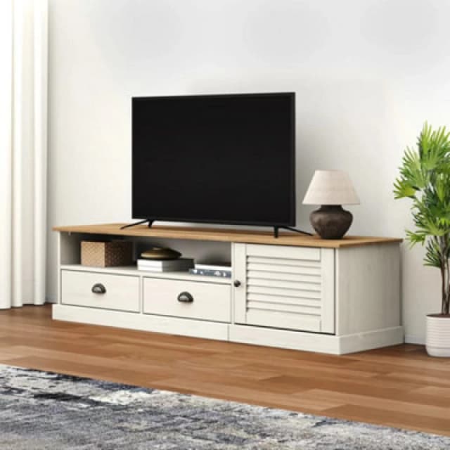 VIDAXL TV Cabinet vigo White 156x40x40cm Solid Wood Pine Vidaxl 8720845845872