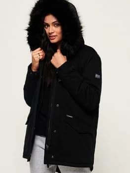 Superdry Falcon Rookie Parka - Black, Size 6, Women