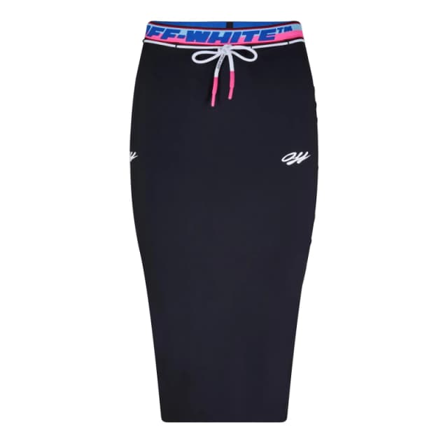 Off White Womens Athleisure Midi Skirt Black female 8 (XS)