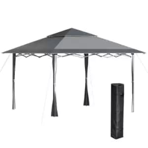 Outsunny 4 x 4m Pop-up Gazebo w/ Roller Bag and Adjustable Legs - Dark Grey