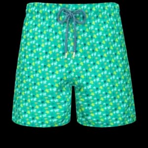 Men Swim Shorts Ultra-light And Packable Micro Ronde Des Tortues Rainbow - Mahina - Green - Size XL - Vilebrequin