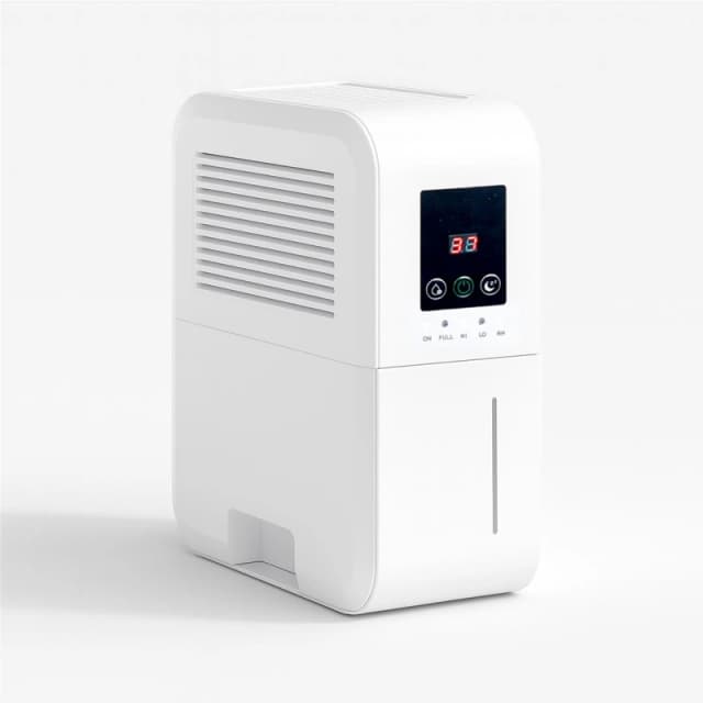 Prem-i-air Compact Peltier Dehumidifier 500ml/day, 2L Tank, Auto Shut-Off & Warm Air, Wall Mount or Freestanding, Low Power 42W, Quiet, Brushless Fan,