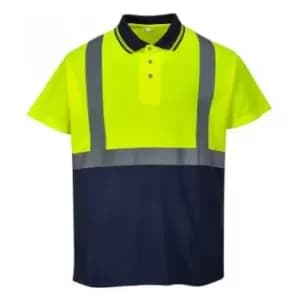 Portwest Mens Hi-Vis Two Tone Polo Shirt (XL) (Yellow/Navy) - Yellow/Navy