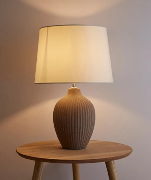 K Living Nora 51Cm Brown Ceramic Table Lamp With Cream Shade Tall Table Lamp With Lampshade