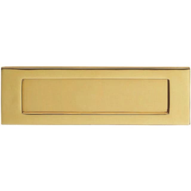 Loops Inward Opening Letterbox Plate 242mm Fixing Centres 278 x 95mm Polished Brass Metallics