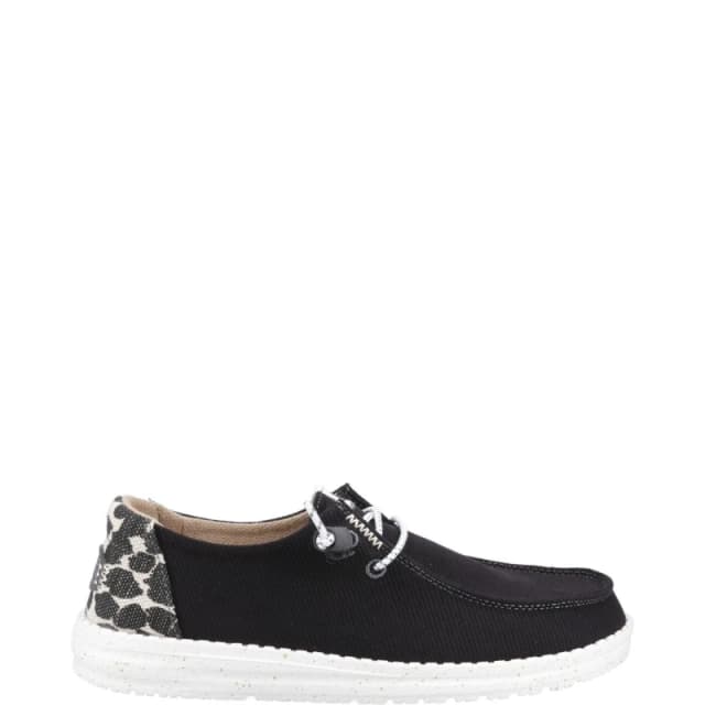 HEYDUDE wendy leopard trainers in Black multi Black Multi UK 5 (EU 38)