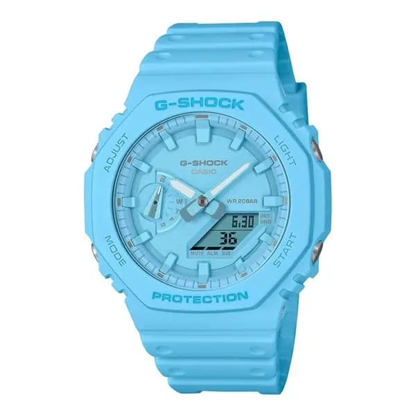 Casio G-Shock GA-2100-2A2ER One Tone 2100 Blue Strap Watch - W59119