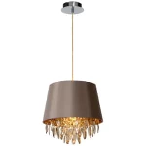 Lucide DOLTI - Pendant Light - Ø30cm - 1xE27 - Taupe
