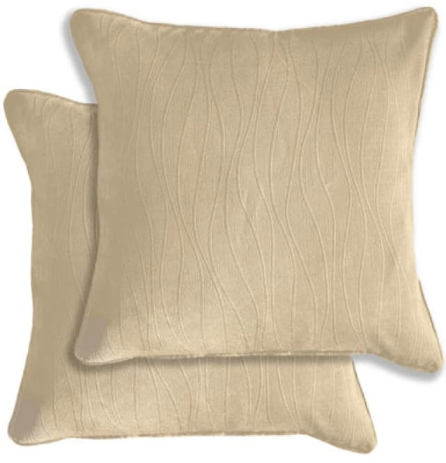 Enhanced Living Pair Of Goodwood Cream Textured Wave Pattern Cushion Covers - 43X43Cm - Cases Only