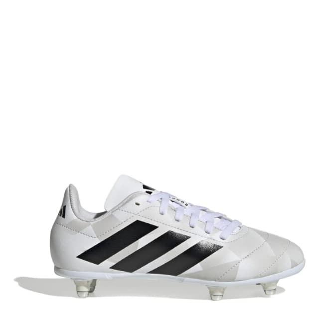 adidas Junior Soft Ground Rugby Boots White/Black male 3 (35.5)