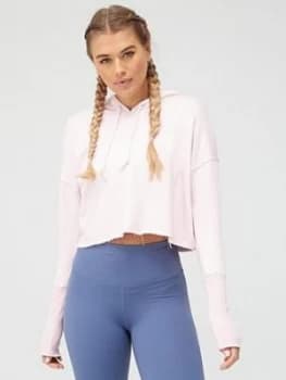 Nike Yoga Luxe Cropped Hoodie - Rose , Rose, Size XL, Women