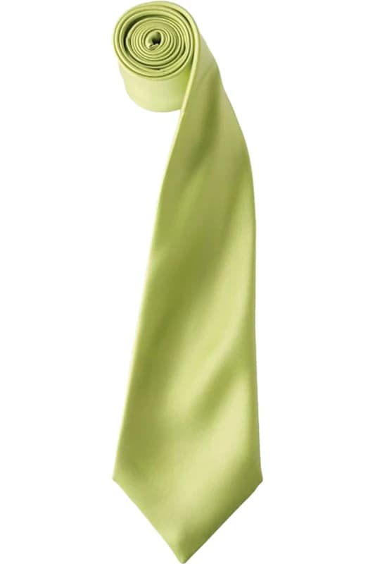 Premier Premier Men Plain Satin Tie (Narrow Blade) Pack of 2 in Lime Lime One Size Male 5059269153113