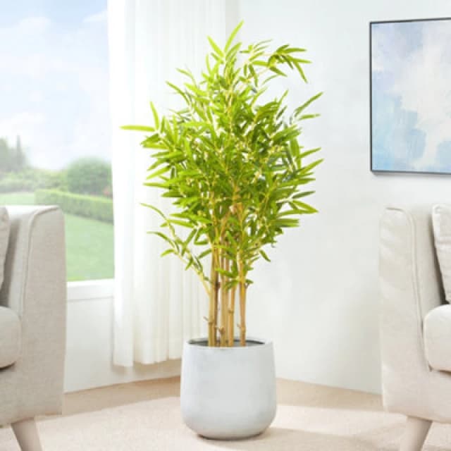 MCC Direct Artificial Fake Bamboo Tree Plant with Plastic Planter Pot 110cm Multi