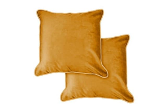 Plush Velvet Cushion Cover In Ochre