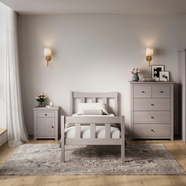 LPD Havana Bed Beds Single Grey 73635302010