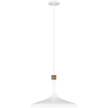Elstead - Darwin 1 Light Pendant, Matt White, E27