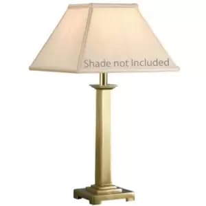 Luxury Traditional Table Lamp Light Solid Brass Square BASE 465mm Bulb Holder
