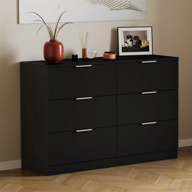 Lassic Trega 6 Drawer Chest of Drawers Black unisex 6 Drawer