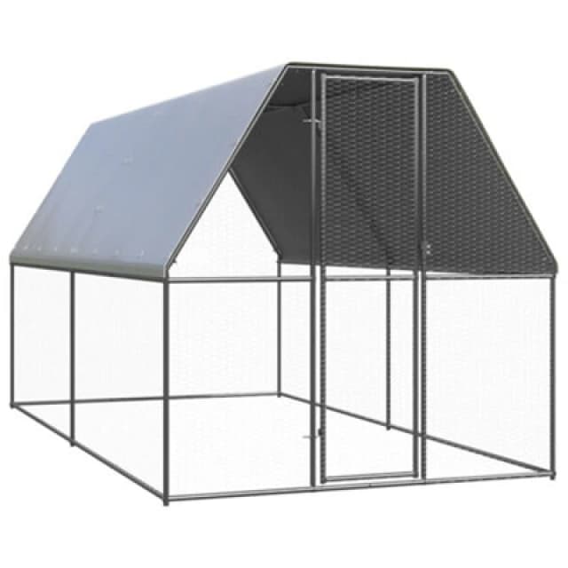VIDAXL Outdoor Chicken Cage 2x4x2 m Galvanised Steel Vidaxl 8720845682538
