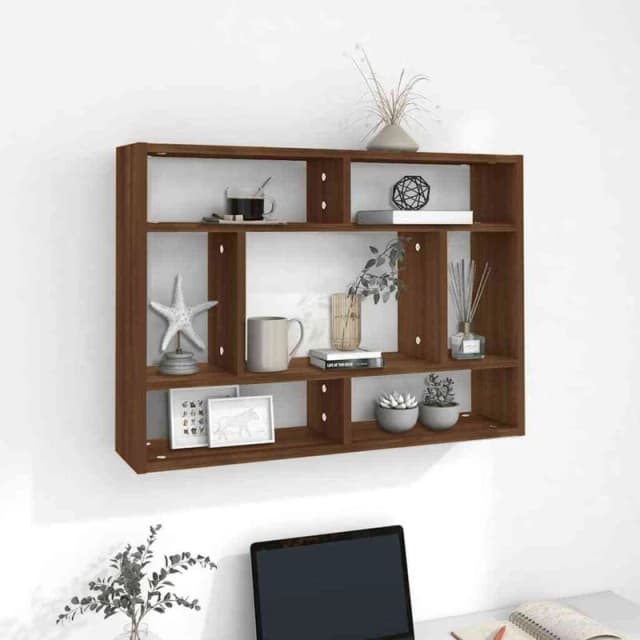 Vidaxl Wall Shelf Brown Oak 75X16X55cm Engineered Wood, Brown 815845