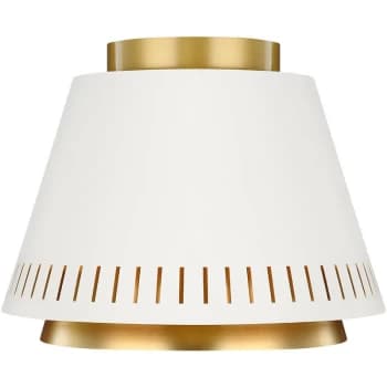 Carter 1 Light Flush Ceiling Light, Matt White, E27 - Elstead