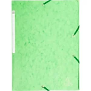 Exacompta Elasticated 3 Flap Folders A4, Soft Green, 5 Packs of 10