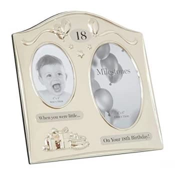 Milestones 2 Tone Silver Plated Double Birthday Frame - 18
