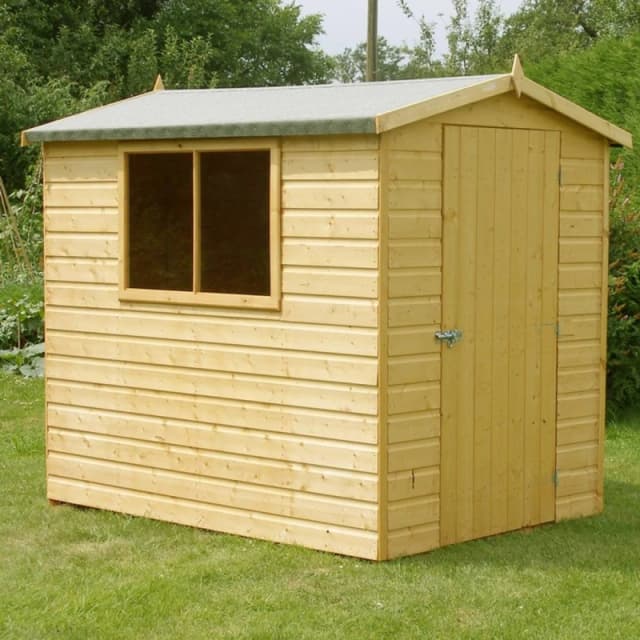 Shires Lewis Handmade Garden Shed Approx 7 x 5 Feet in Light Brown Light Brown Unisex