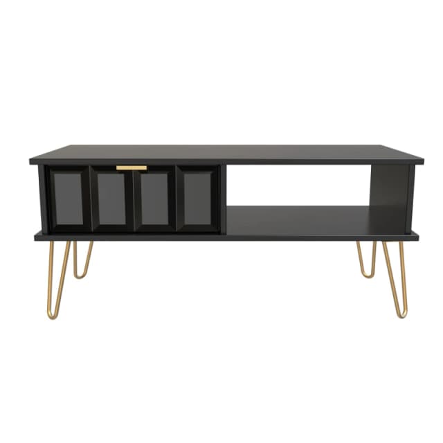 Ready Assembled 2 U Metro 1 Drawer Coffee Table (Ready Assembled) in True Black Size: Medium True Black Unisex Medium