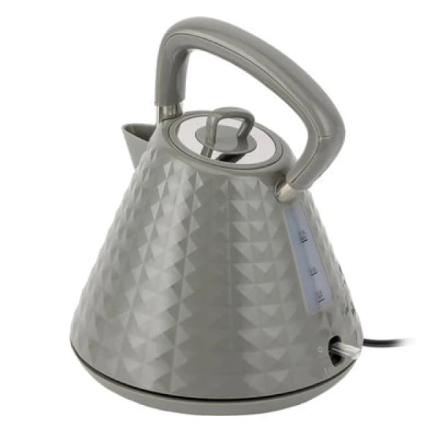 Geepas 1.5L Cordless Traditional Pyramid Electric Kettle 3000W Grey