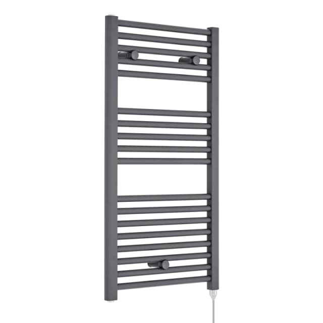 Balterley Electric Vertical Round Towel Rail 500 Watt Anthracite 920x 480mm Grey
