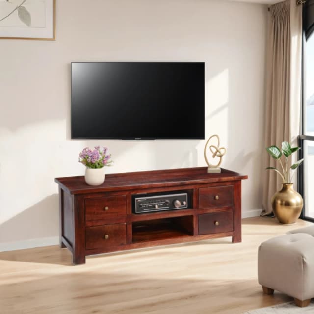 Indian Hub Jaipur Dark Mango TV Cabinet