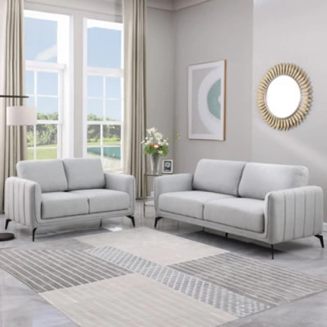 More4Homes Oslo Modern Scandi Style Fabric Living Room 2+3 Seater Sofa Set Light Grey