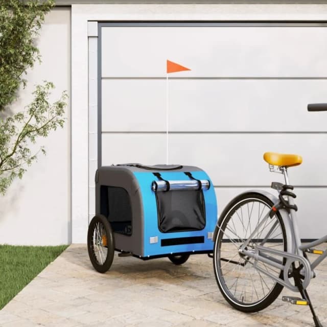 VIDAXL Pet Bike Trailer Blue and Grey Oxford Fabric&Iron Vidaxl 8720845769260