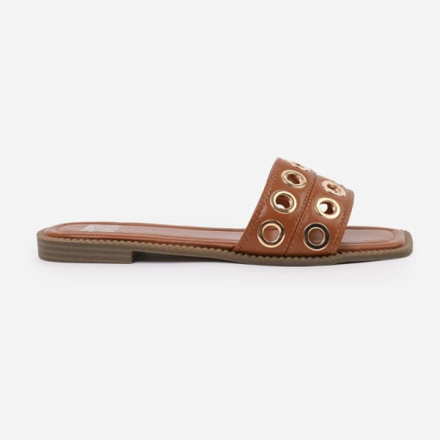 Where's That From 'Cher' Flatform Sandal With Stylish Holes Strap Detail Tan