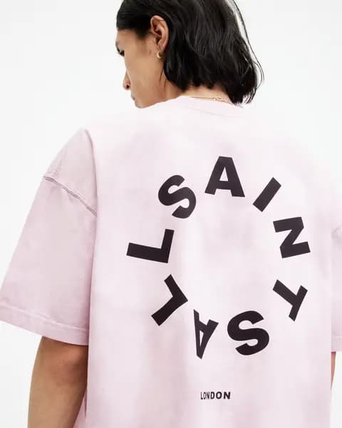 AllSaints Tierra Oversized Tie Dye Logo T-Shirt