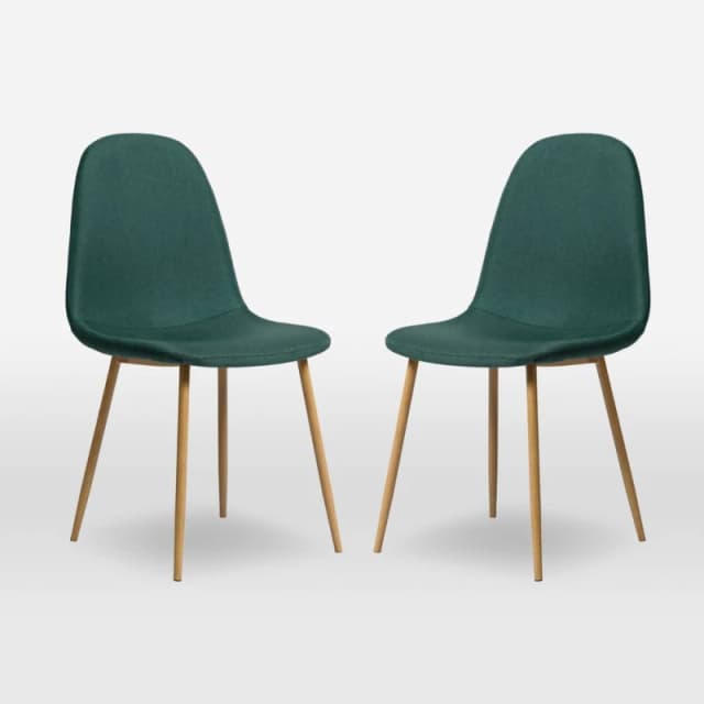 Home Garden Direct ASTERIA Dining Chairs Set of 2 in Dark Green Dark Green Unisex